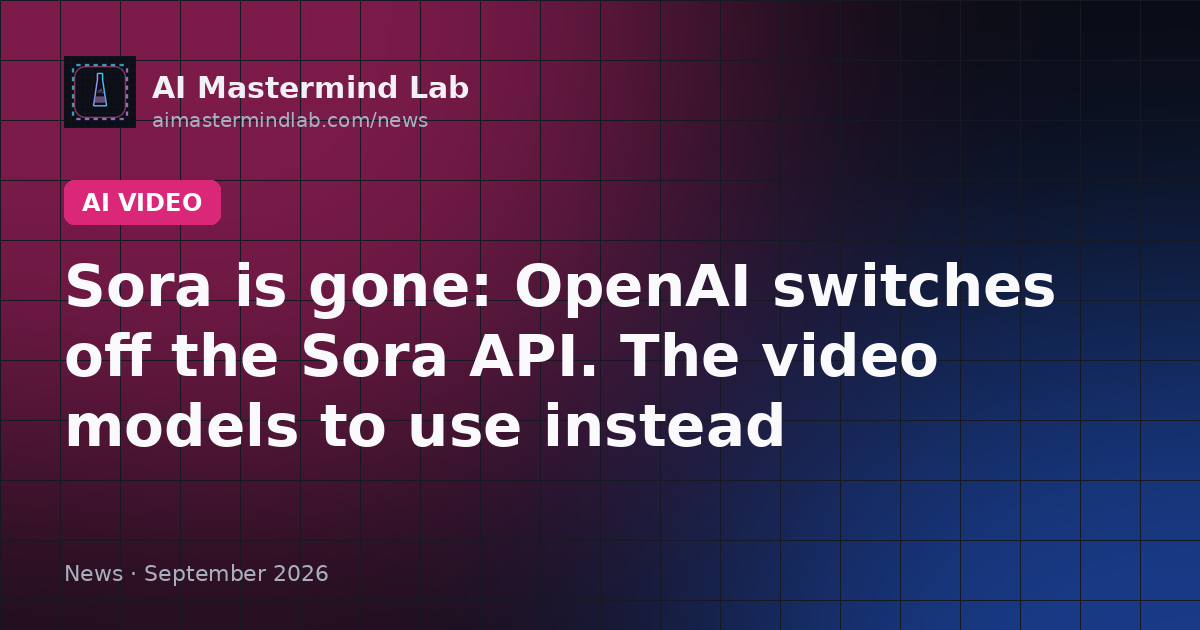 Sora Is Gone: OpenAI Switches Off the Sora API. Here Are the Video Models to Use Instead