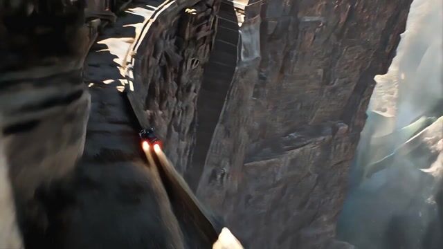 Speeder Chase Across a Cliff City